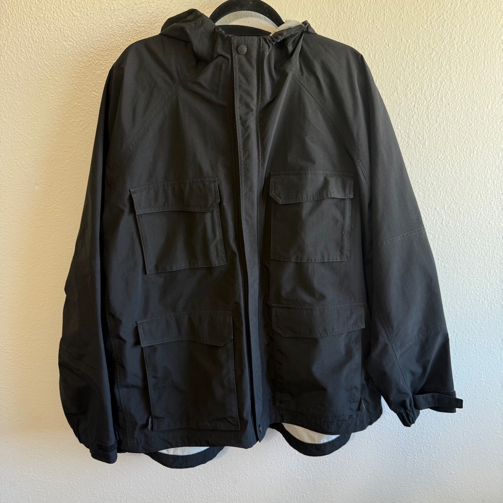 Duluth Trading Co. Men's 2XL No-Rainer Waterproof Jacket Black Outdoor Hiking